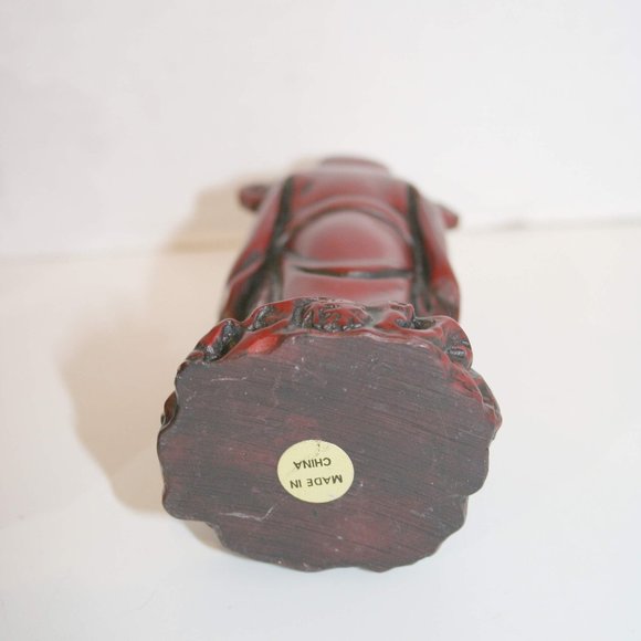 (6) Buddha Dragon Asian Figures Red Resin Statue Set - Picture 7 of 7